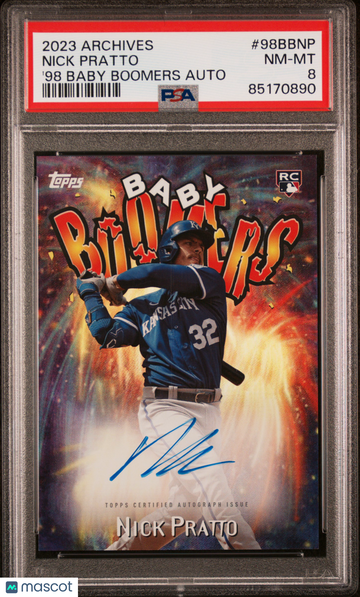 2023 Topps Archives 1998 Baby Boomers Autographs Nick Pratto #98BBNP PSA 8