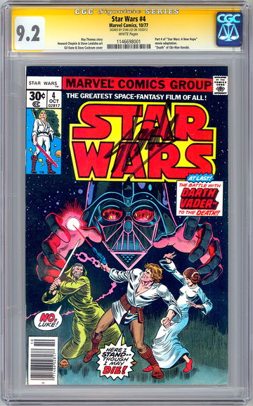 STAR WARS #4 CGC-SS 9.2 *SIGNED BY STAN LEE* PT 4 A NEW HOPE FILM ADAPTN 1977
