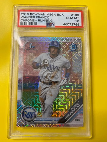 PSA 10 2019 BOWMAN MEGA BOX CHROME WANDER FRANCO #100 RC