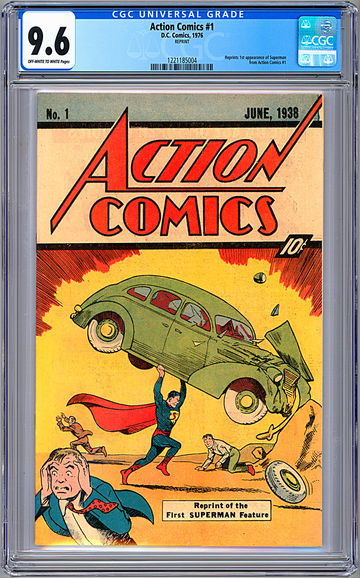 ACTION COMICS #1 CGC 9.6 *FIRST SUPERMAN* RARE 10-CENT SLEEPING BAG REPRINT 1976