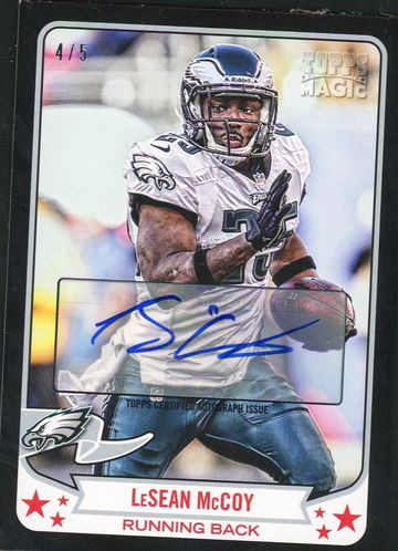 2013 Topps Magic 141 LeSean McCoy Magical Memoranda /5 VG Eagles Auto
