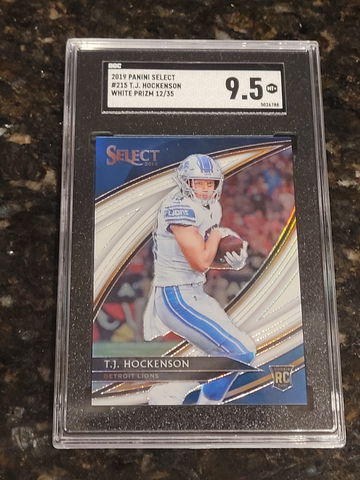 2019 TJ Hockenson Select Field Level White PRIZM (SGC 9.5)