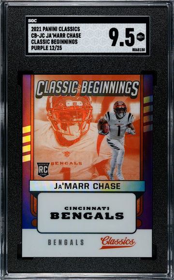 2021 Panini Classics Ja'Marr Chase Classic Beginnings Purple /25 SGC 9.5
