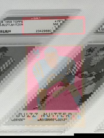 1959 BALTIMORE COLTS WORLD CHAMPIONS BUZZ NUTTER PSA 7 - Low Pop Only 100 Higher