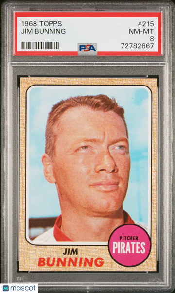 1968 Topps Jim Bunning #215 PSA 8