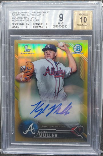KYLE MULLER 2016 Bowman Draft Chrome GOLD Auto 21/50 BGS 9 Mint