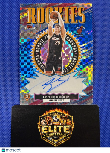 2025-26 Finest Kasparas Jakucionis #RFA-KJ Rookie Finest Autographs Blue X-Fractor SN AU