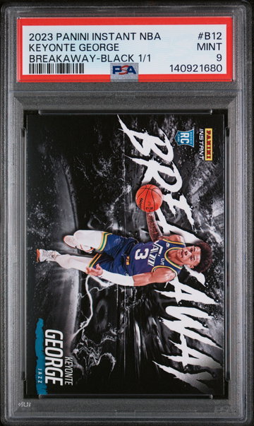 2023 PANINI INSTANT BREAKAWAY KEYONTE GEORGE BLACK 1/1 #B12 RC ROOKIE PSA 9