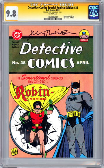 DETECTIVE COMICS #38 CGC-SS 9.8 *SIGNED ORIG ARTIST JERRY ROBINSON* REPRINT 1995