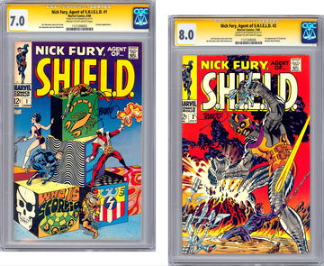 NICK FURY AGENT OF SHIELD #1-2 CGC SS 7.0-8.0 SIGN ORIG ARTIST JIM STERANKO 1968