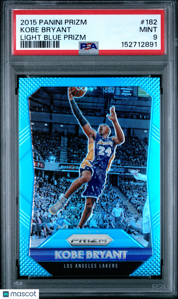 2015 Panini Prizm Kobe Bryant #182 Light Blue /199 PSA 9