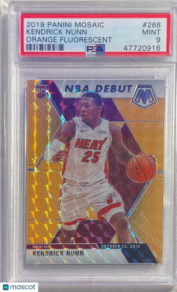 2019 Panini Mosaic Kendrick Nunn #268 Orange Fluorescent PSA 9