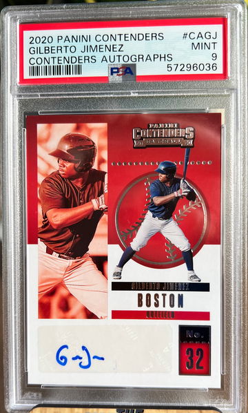 2020 Panini Contenders No. CA-GJ Gilberto Jimenez Autograph PSA 9 Mint Auto! 🔥.   Pop 1