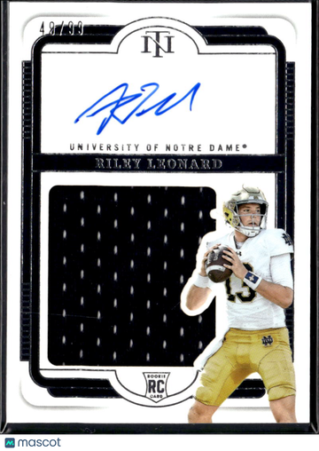 2025 Panini National Treasures Collegiate Riley Leonard #RSS-RLD /99 RC Memorabilia