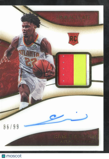 Cam Reddish 2020 Panini Immaculate Collection Patch RC Auto /99 Atlanta Hawks
