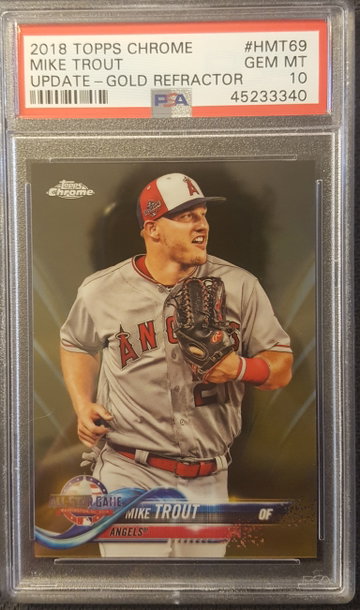 2018 Topps Chrome Update Gold Refractor Mike Trout 20/50 PSA 10 Los Angeles Angels