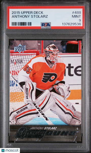 2015-16 Upper Deck Anthony Stolarz #488 Young Guns Rookie PSA 9