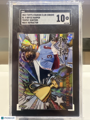 2022 Topps Stadium Club Bryce Harper #RL-5 Wave Parallel/Variety SGC 10