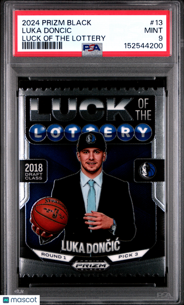 2024 Panini Prizm Black Luck Of The Lottery Luka Doncic #13 Silver Prizm Short Print Nicely Centered Mint Parallel/Varie