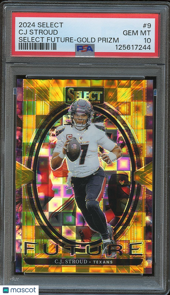2024 Panini Select C. J. Stroud #9 Gold Prizm Insert PSA 10