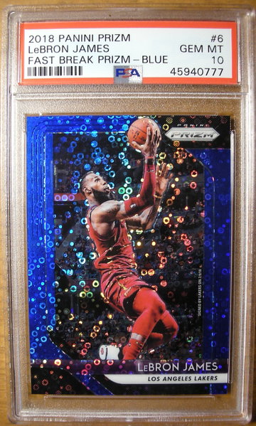 LeBron James 2018 Prizm #6 Fast Break Blue /175 PSA 10