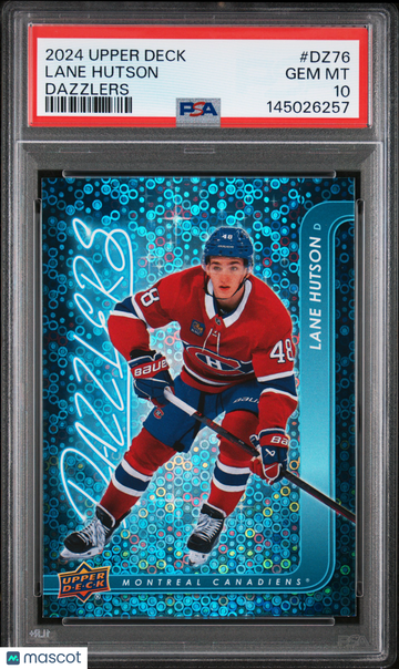 2024 Upper Deck Lane Hutson #DZ76 Dazzlers Parallel/Variety Rookie Insert PSA 10