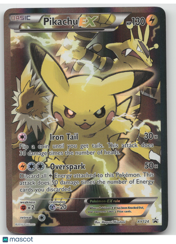 2016 Evolutions Pikachu EX Holo Black Star Promo FA #XY124