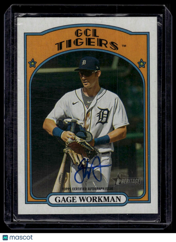 2021 Topps Heritage Minor League Gage Workman #ROA-GW Real One Autographs AU