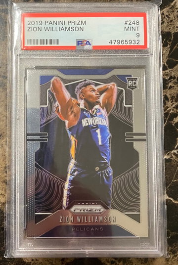2019 panini prizm Zion Williamson #248 mint 9 psa