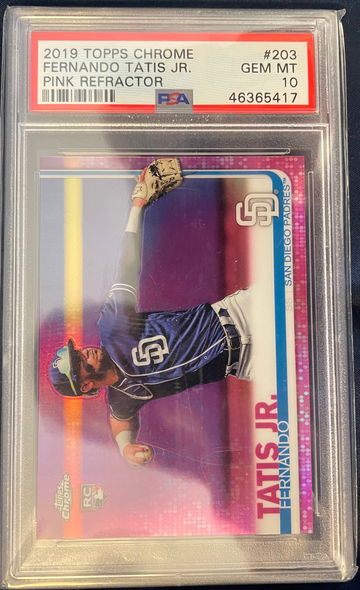 2019 Topps Chrome Fernando Tatis Pink Refractor PSA 10