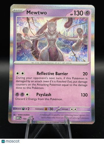 Pokemon 2023 Scarlet & Violet 151 Mewtwo Holo Rare #150/165 - Near Mint or Better