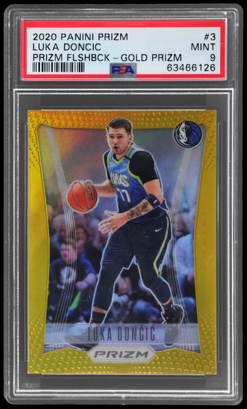 2020 Panini Prizm Luka Doncic Flashback Gold Prizm PSA 9