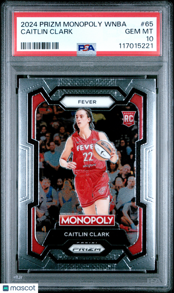 2024 Panini Prizm Monopoly WNBA Caitlin Clark #65 Rookie PSA 10