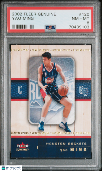 Yao Ming 2002 Fleer Genuine #120 Rockets Rookie RC LOW POP - /2002 - PSA 8