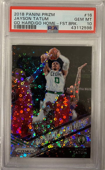 2018 Jayson Tatum go hard or go home #16 gem mt 10 fast break prizm pop 13