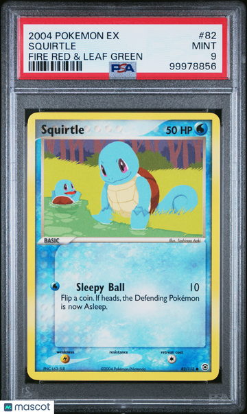 2004 Pokemon EX Fire Red & Leaf Green Squirtle Fire Red & Leaf Green PSA 9 #82