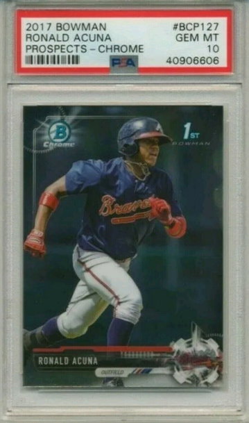 RONALD ACUNA 2017 BOWMAN CHROME ROOKIE 1ST CARD RC PSA 10 GEM MINT BRAVES