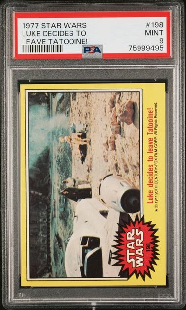 1977 TOPPS STAR WARS LUKE DECIDES TO LEAVE TATOOINE! #198 PSA 9