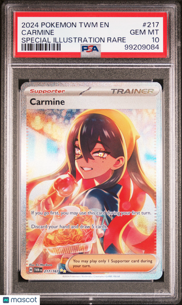 2024 Pokemon TWM EN-Twilight Masquerade Carmine Special Illustration Rare PSA 10 #217
