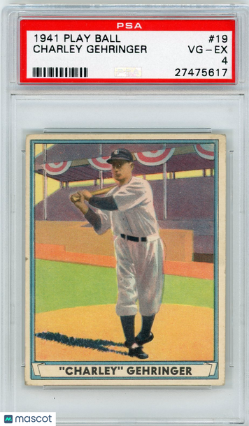 1941 Play Ball Charley Gehringer #19 PSA 4