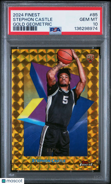 2024 Topps Finest Stephon Castle #85 Gold Geometric /50 PSA 10