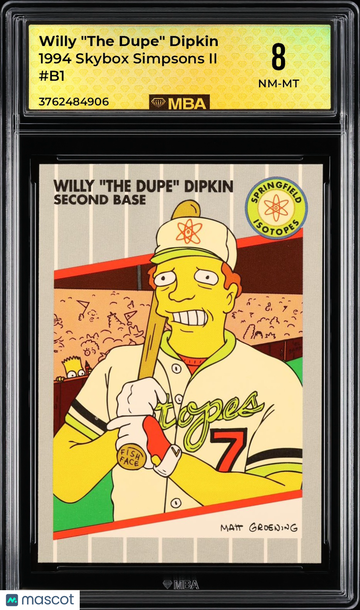 1994 Skybox Simpsons II Willy "The Dupe" Dipkin 8 MBA 8 #B1