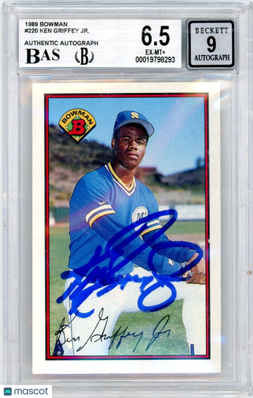 1989 Bowman Ken Griffey Jr. #220 Rookie BGS 6.5 Auto 9