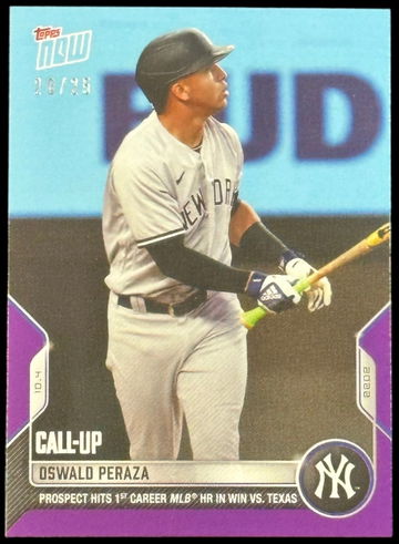 2022 Topps Now Oswald Peraza #1013 Rookie Card Purple /25