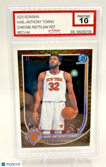 2025-26 Bowman Basketball Karl-Anthony Towns #1 Chrome Refractor 10