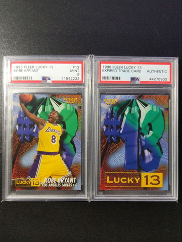 1996 Fleer Lucky 13 #13 Kobe Bryant PSA 9  &  Expired Trade Card