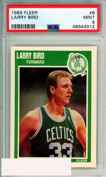 1989 FLEER LARRY BIRD #8 BOSTON CELTICS HOF PSA MINT 9