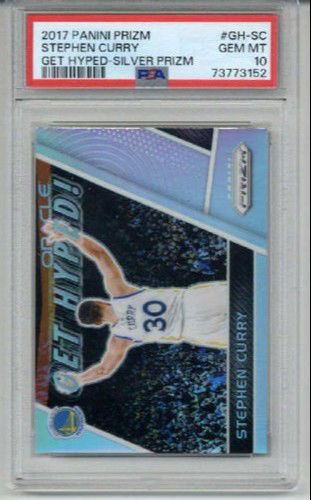 2017 PANINI PRIZM GET HYPED SILVER PRIZM STEPHEN CURRY WARRIORS PSA 10 LOW POP
