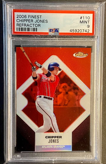 2006 Topps Finest Refractor PSA 9 Chipper Jones