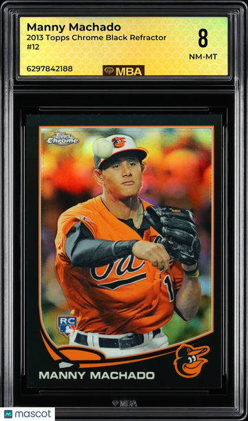 2013 Topps Chrome Manny Machado #12 Black Refractor /100 MBA 8